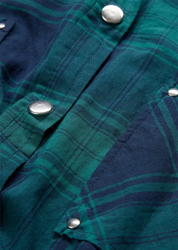 Chemisier &agrave; carreaux 100% coton, bonprix