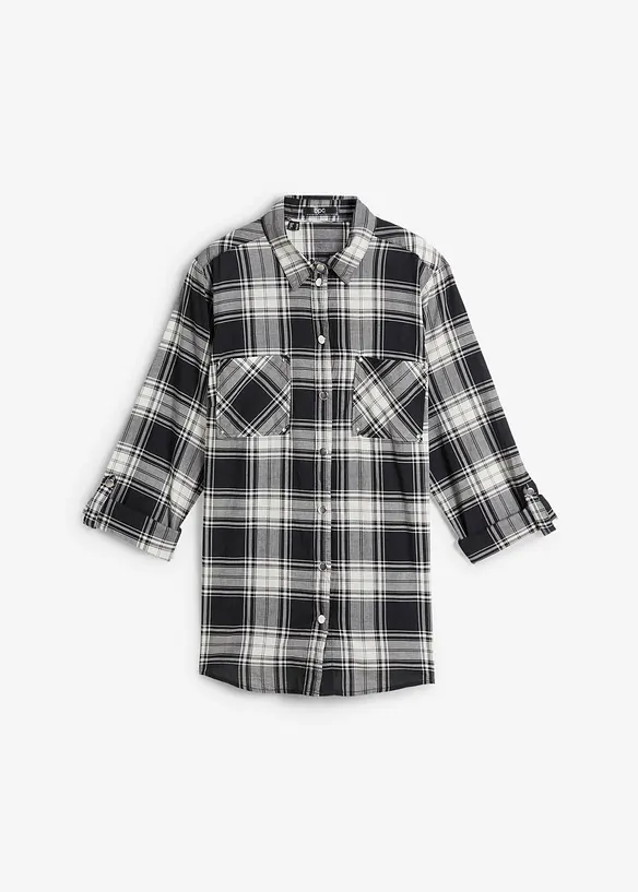 Karierte Hemdbluse aus reiner Baumwolle, bonprix