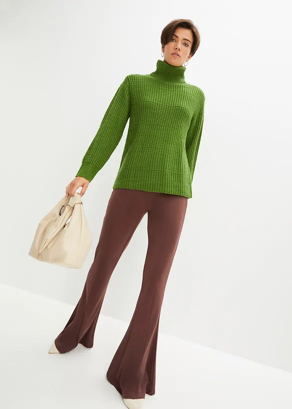 Pull en maille &agrave; col roul&eacute;, bonprix