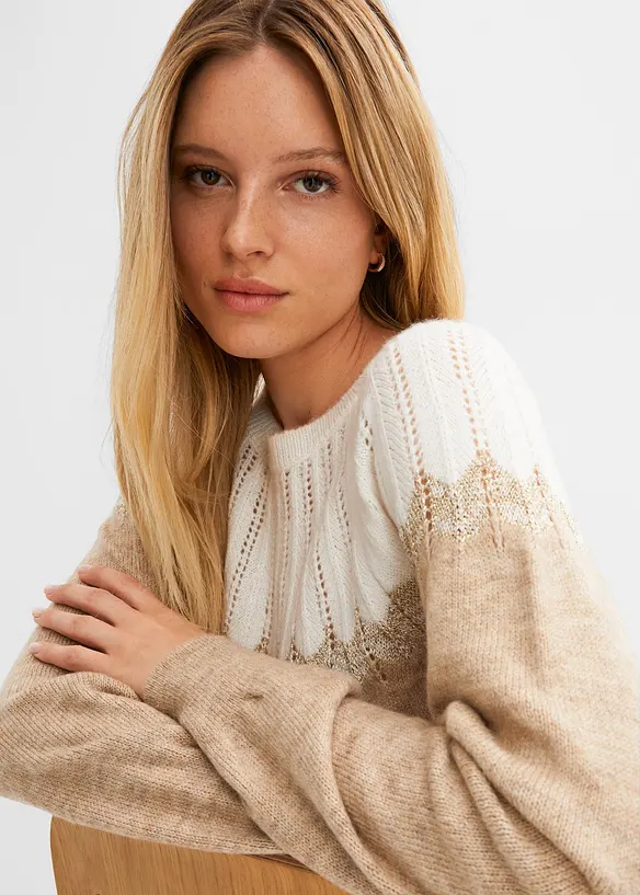 Pull ajour&eacute;, bonprix