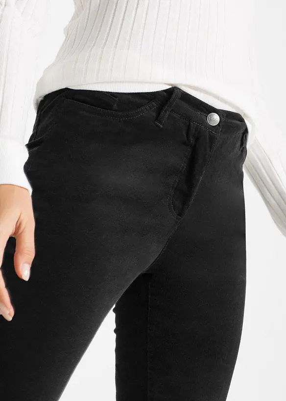 Pantalon slim en velours c&ocirc;tel&eacute; extensible, bonprix