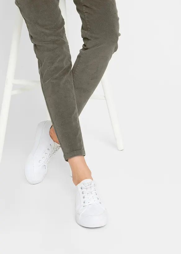 Pantalon en velours c&ocirc;tel&eacute;, taille &eacute;lastiqu&eacute;e, bonprix