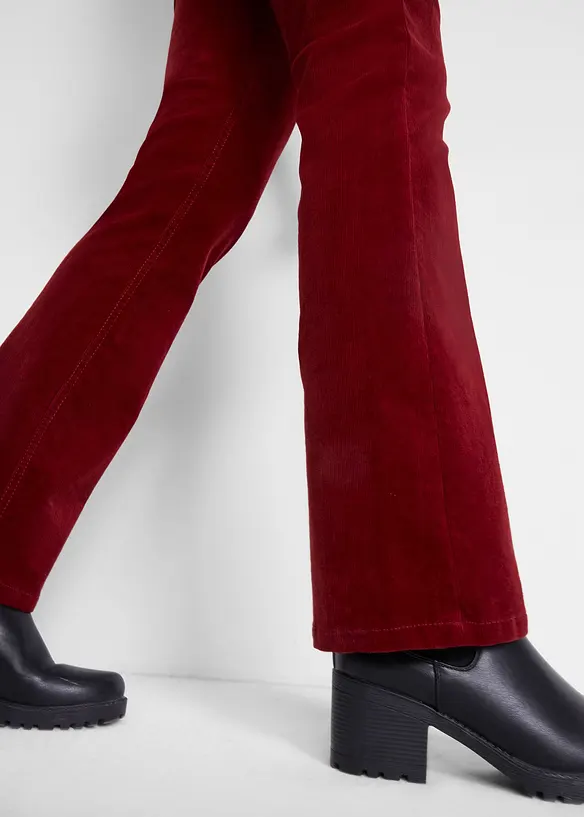 Pantalon bootcut en velours c&ocirc;tel&eacute; extensible, bonprix