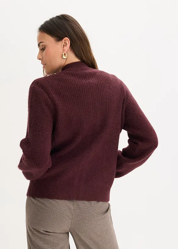 Gilet en maille &agrave; torsades, bonprix