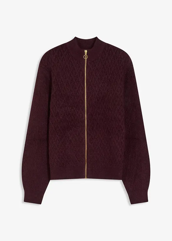 Gilet en maille &agrave; torsades, bonprix
