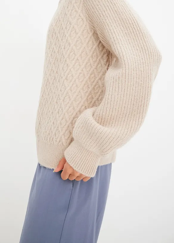 Gilet en maille torsad&eacute;e, bonprix