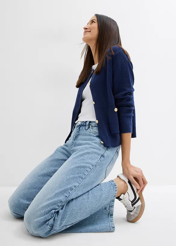 Jean large, taille mi-haute, peu extensible, longueur sol, bonprix