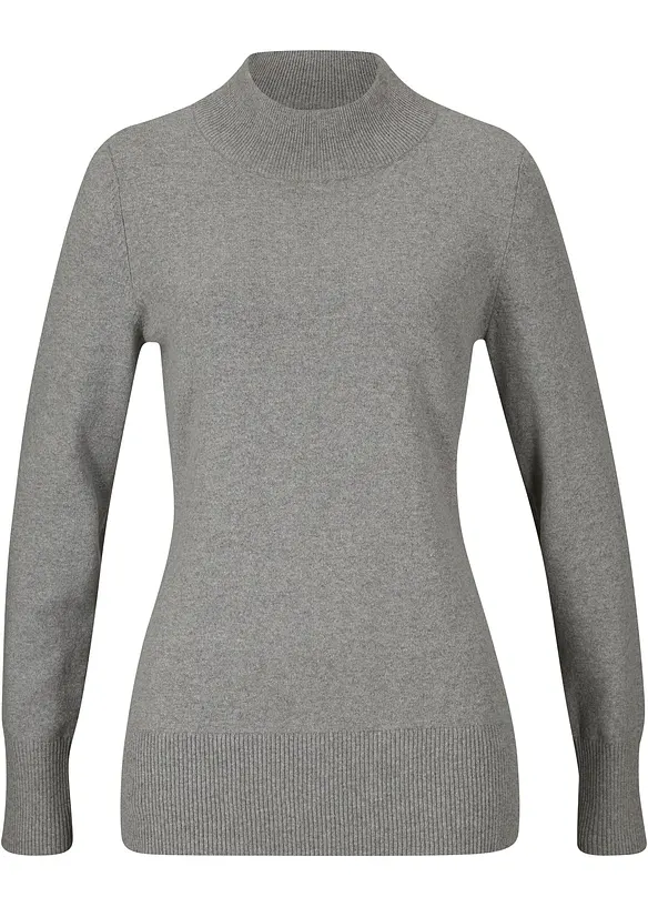 Pull basique en fine maille &agrave; col montant, bonprix