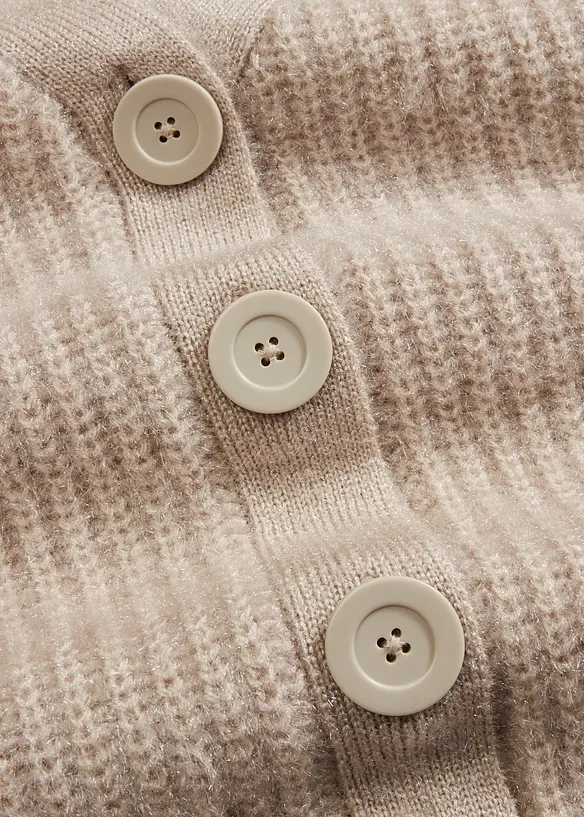 Gerippte Grobstrickjacke mit Glanzeffekt, bonprix