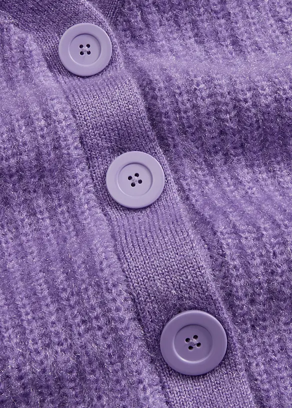 Gerippte Grobstrickjacke mit Glanzeffekt, bonprix