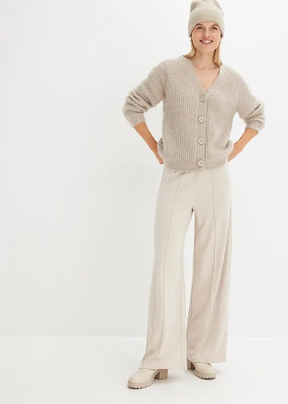 Gerippte Grobstrickjacke mit Glanzeffekt, bonprix