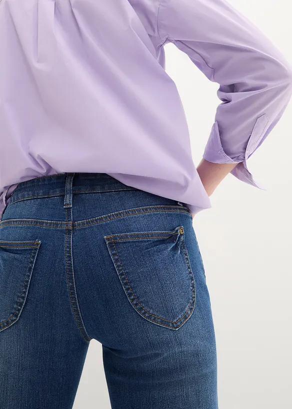 Jean droit taille mi-haute, extensible, bonprix