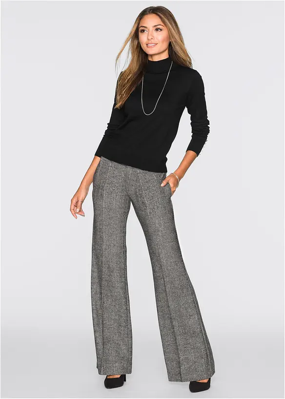 Pantalon large &agrave; pinces, bonprix