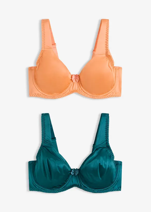 T-Shirt BH mit B&uuml;gel und Glanzeffekt (2er Pack), bonprix