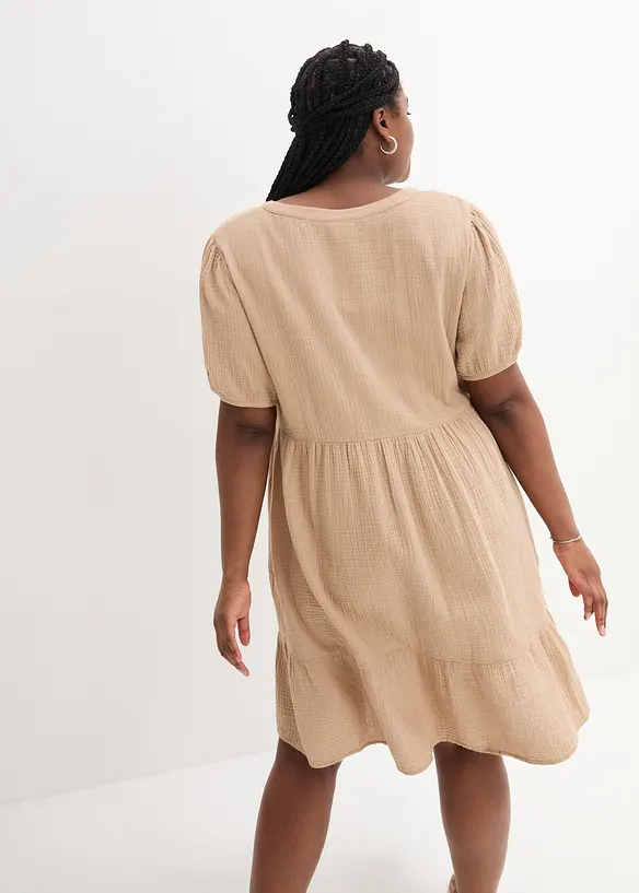 Oversized-Kleid aus Baumwoll-Musselin, bonprix