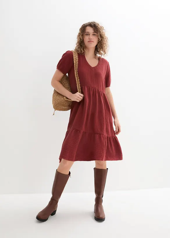 Oversized-Kleid aus Baumwoll-Musselin, bonprix