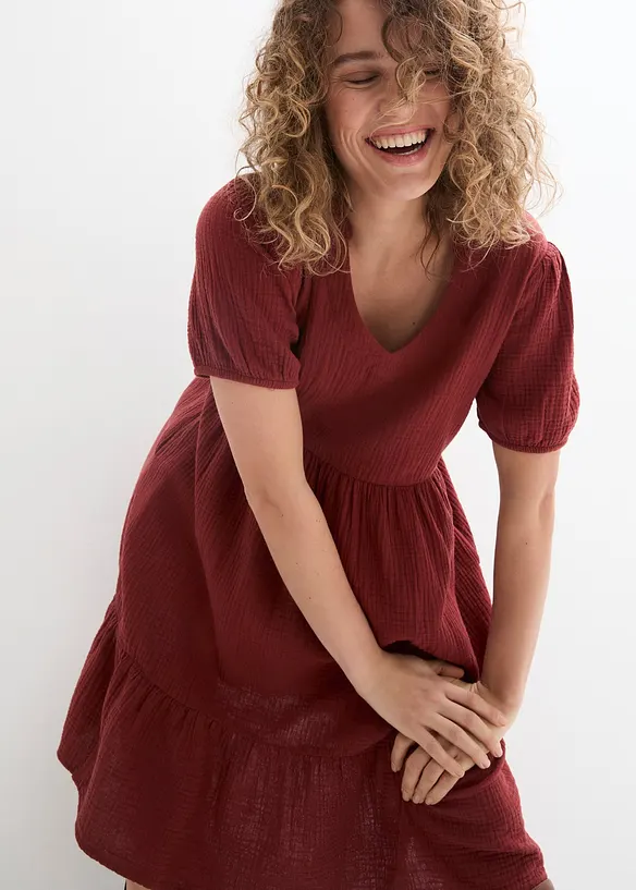 Oversized-Kleid aus Baumwoll-Musselin, bonprix