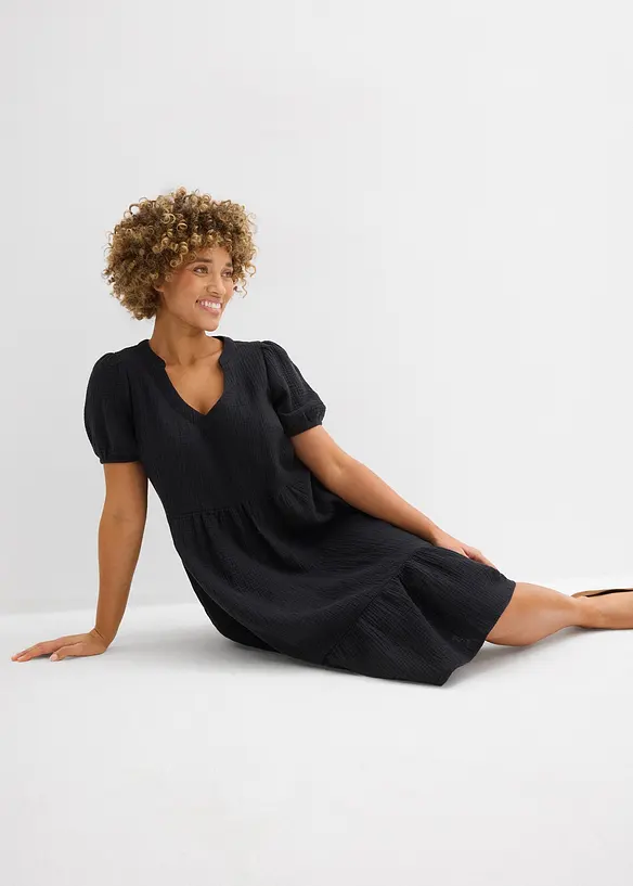 Oversized-Kleid aus Baumwoll-Musselin, bonprix