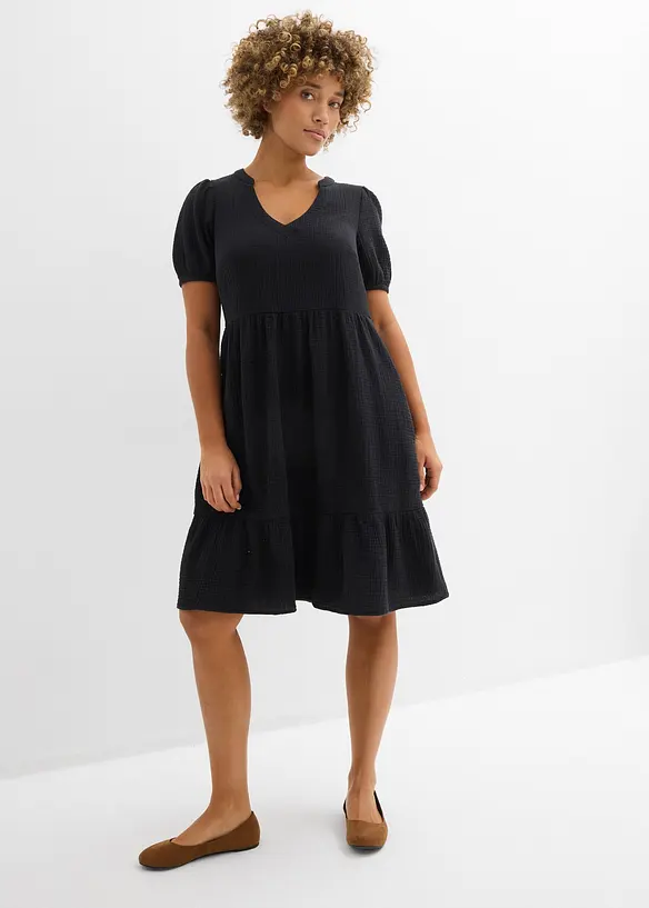 Oversized-Kleid aus Baumwoll-Musselin, bonprix