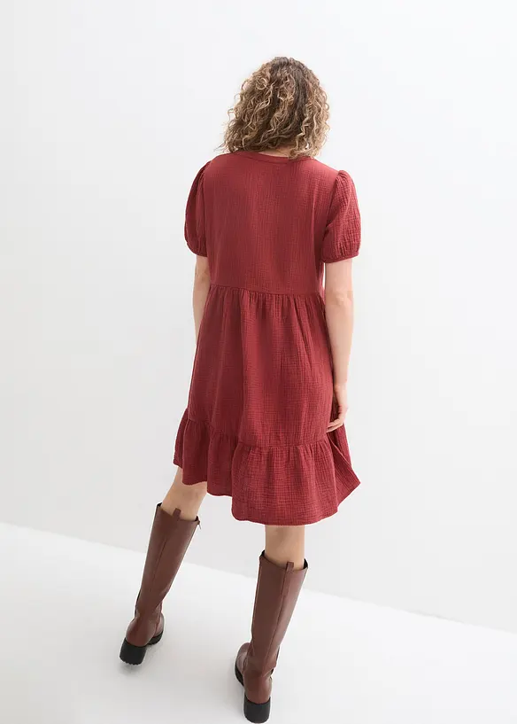 Oversized-Kleid aus Baumwoll-Musselin, bonprix