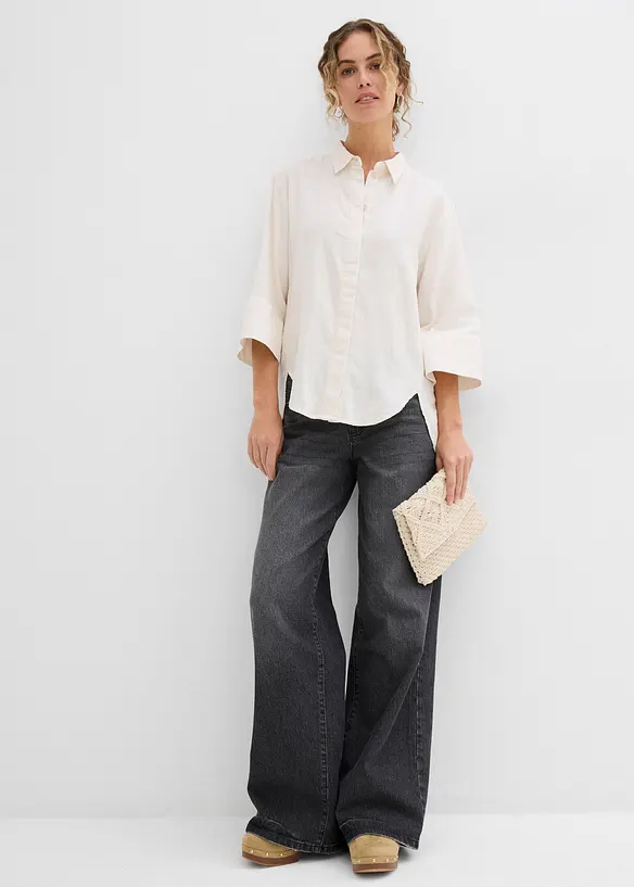 Hemdbluse aus k&uuml;hlendem Leinen-Mix, bonprix