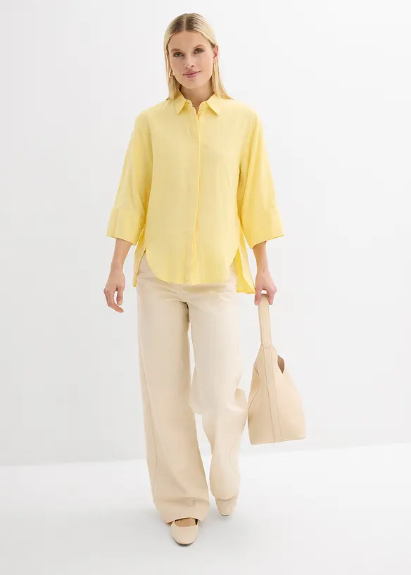 Hemdbluse aus k&uuml;hlendem Leinen-Mix, bonprix