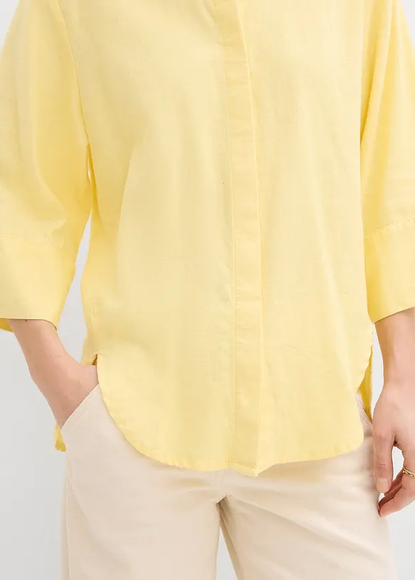 Hemdbluse aus k&uuml;hlendem Leinen-Mix, bonprix