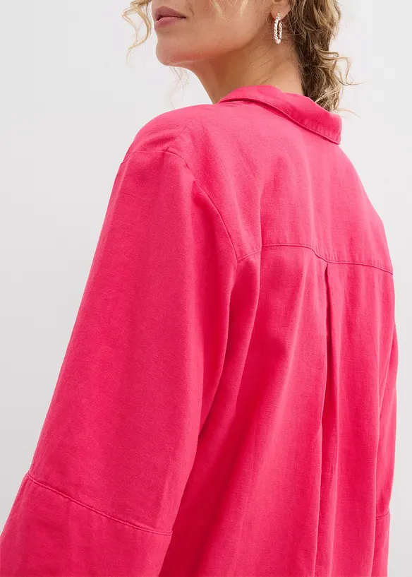 Hemdbluse aus k&uuml;hlendem Leinen-Mix, bonprix