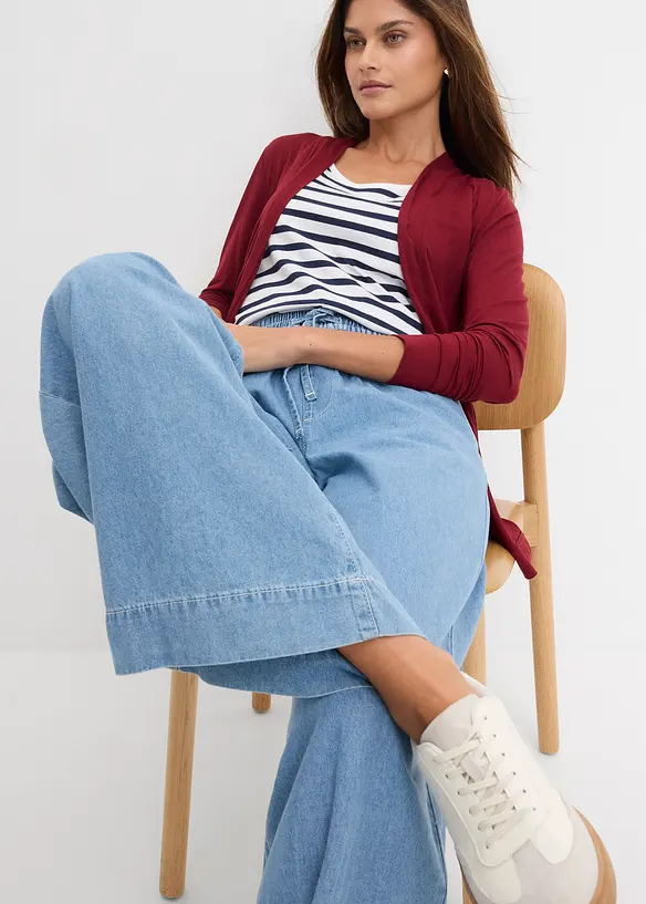 Jean large, taille mi-haute et &eacute;lastiqu&eacute;e, bonprix