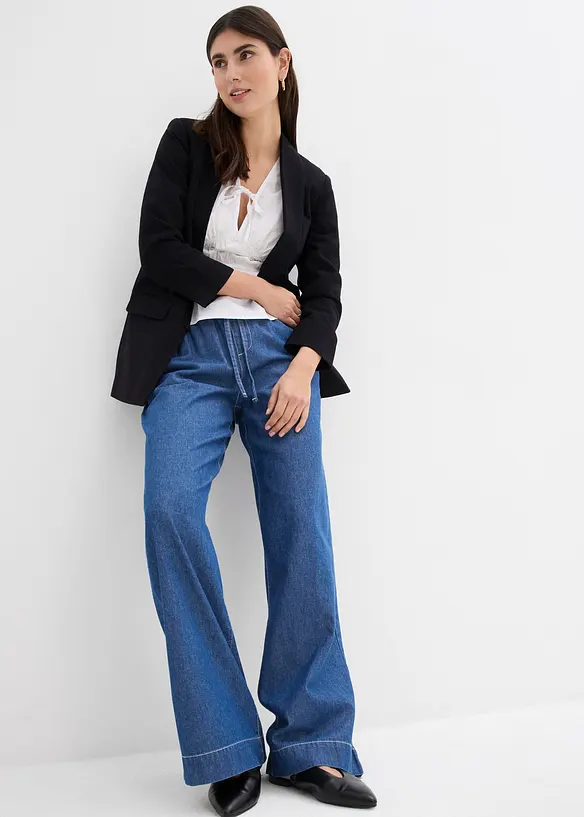 Wide-Leg-Jeans, Mid Waist, Bequembund, bonprix
