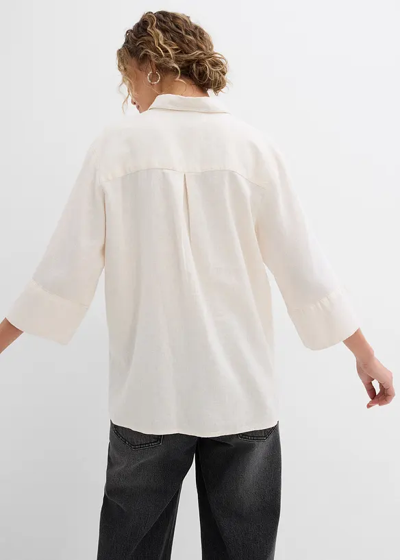 Hemdbluse aus k&uuml;hlendem Leinen-Mix, bonprix