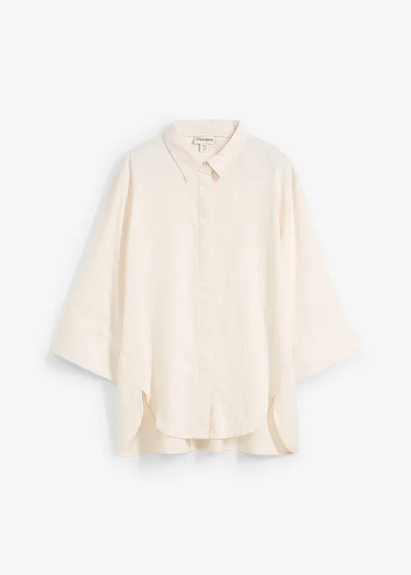 Hemdbluse aus k&uuml;hlendem Leinen-Mix, bonprix