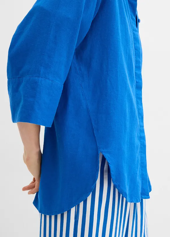 Hemdbluse aus k&uuml;hlendem Leinen-Mix, bonprix