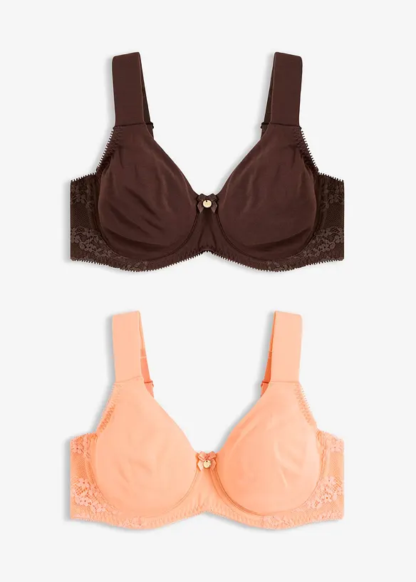 T-Shirt BH mit B&uuml;gel mit ​Bio-Baumwolle (2er Pack), bonprix