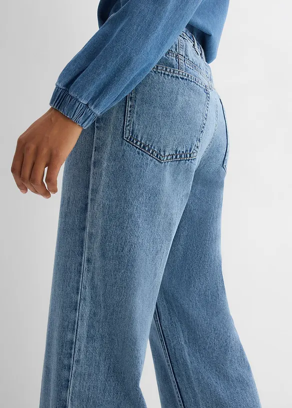 Jean droit et loose, taille mi-haute, bonprix