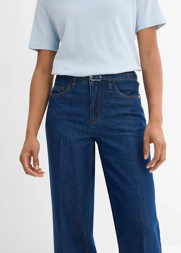 Jean droit et loose, taille mi-haute, bonprix