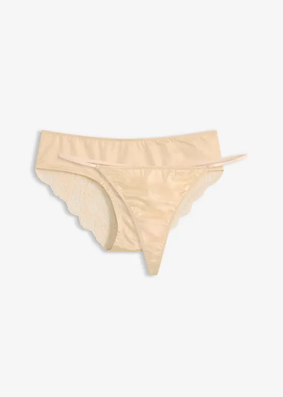 Hipster+ Tanga String mit weicher Spitze (2er Pack), bonprix