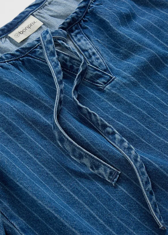 Jeans-Tunikabluse mit Streifen, bonprix