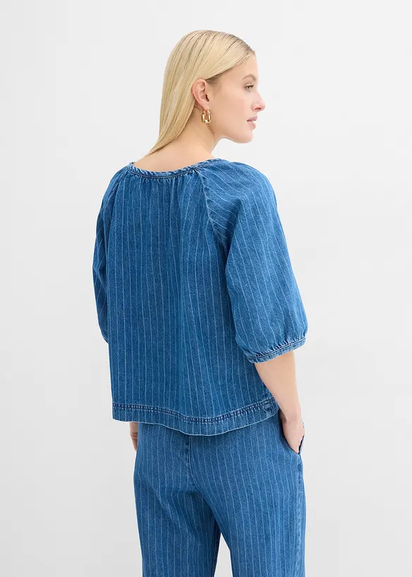 Jeans-Tunikabluse mit Streifen, bonprix