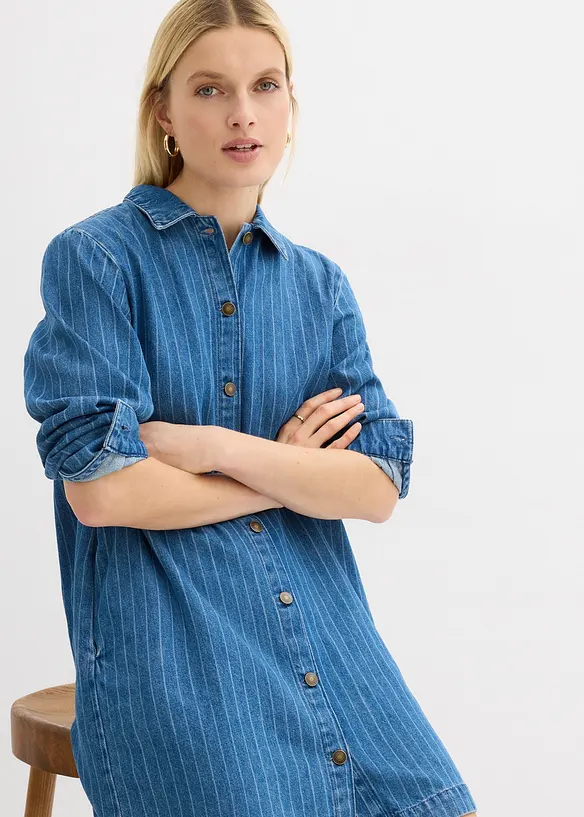 Robe en jean &agrave; rayures, bonprix