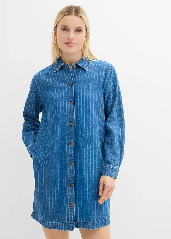 Robe en jean &agrave; rayures, bonprix