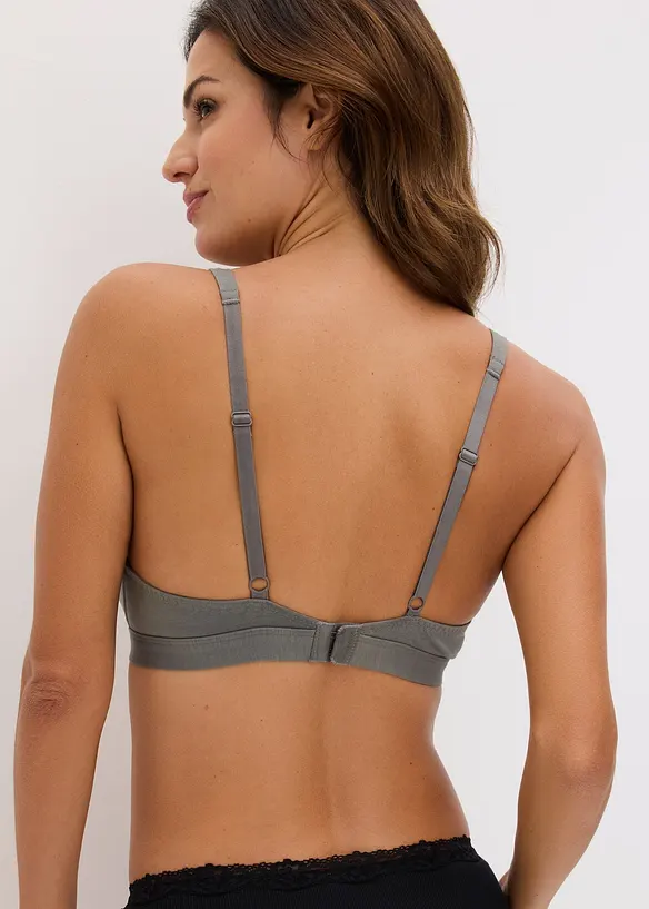 Bralette ohne B&uuml;gel mit ​Bio-Baumwolle (2er Pack), bonprix