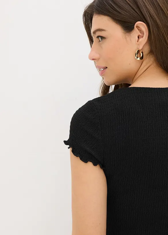 Robe en jersey de cr&ecirc;pe textur&eacute;, bonprix