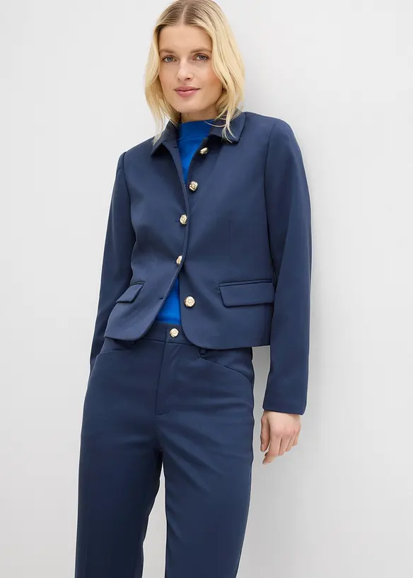 Pantalon 7/8 &eacute;vas&eacute; avec bouton d&eacute;coratif, bonprix