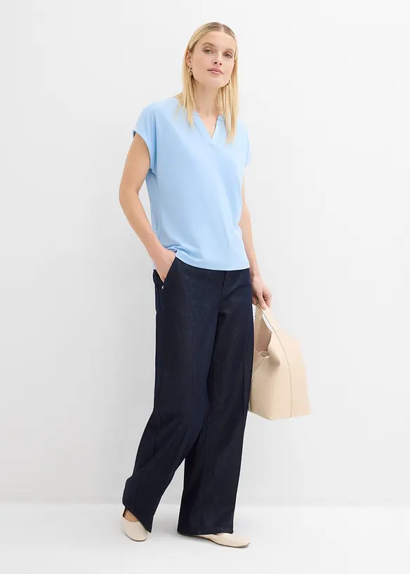 Shirt mit Satinkante, bonprix