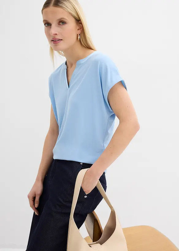 Shirt mit Satinkante, bonprix