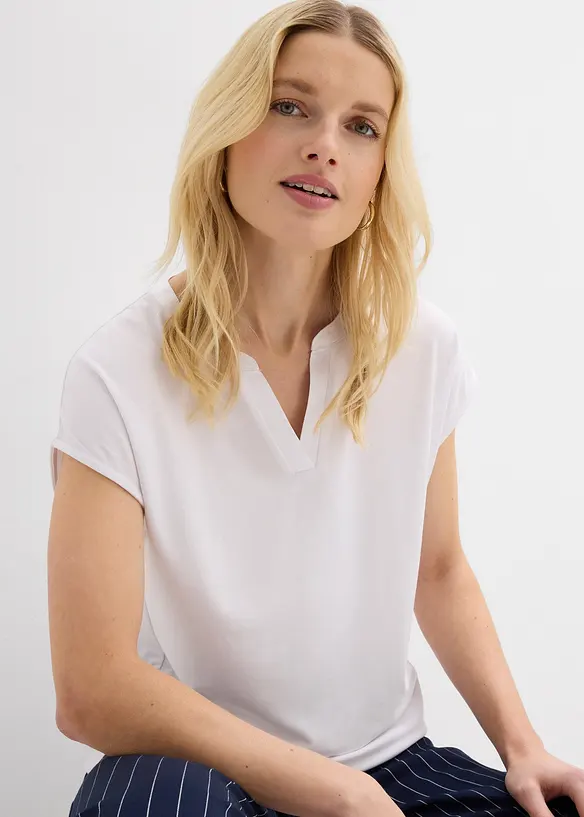 Shirt mit Satinkante, bonprix