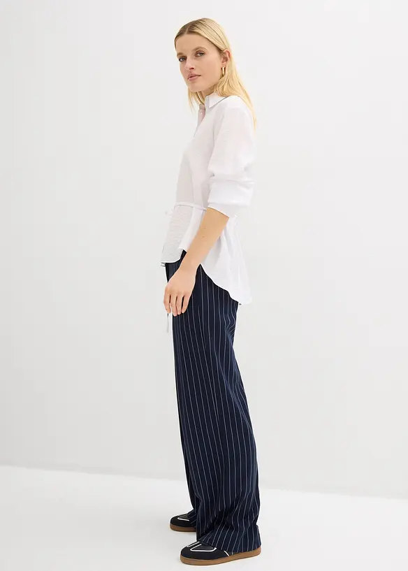 Hemdbluse aus flie&szlig;endem Viskose-Mix, bonprix