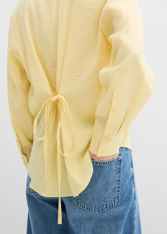 Hemdbluse aus flie&szlig;endem Viskose-Mix, bonprix