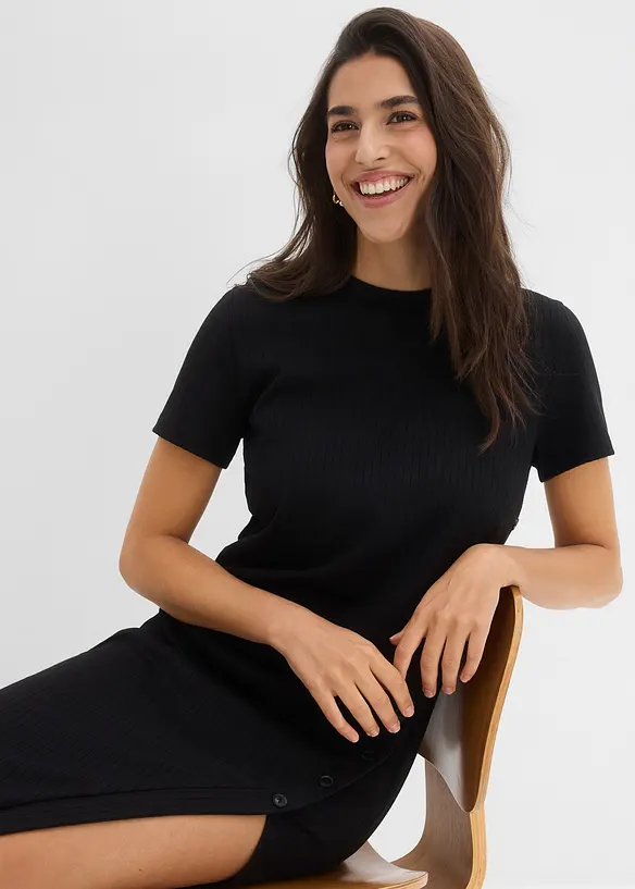 Robe T-shirt en mati&egrave;re textur&eacute;e, bonprix